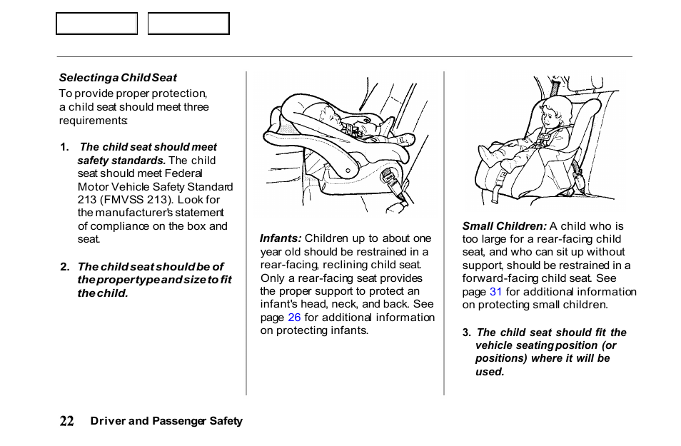 HONDA 2001 Passport - Owner's Manual User Manual | Page 26 / 317