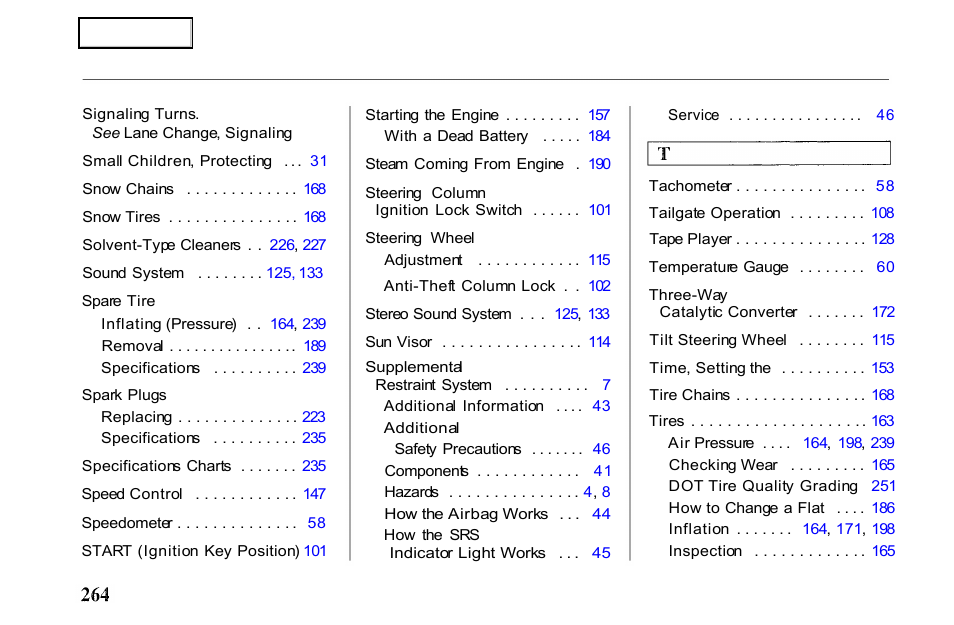 HONDA 2001 Passport - Owner's Manual User Manual | Page 268 / 317