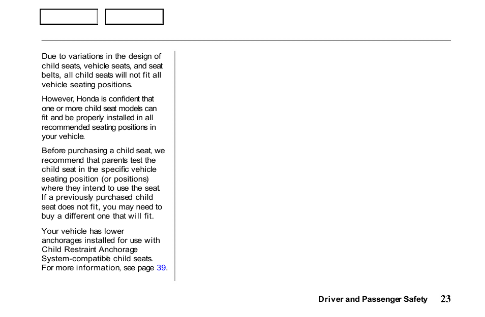 HONDA 2001 Passport - Owner's Manual User Manual | Page 27 / 317