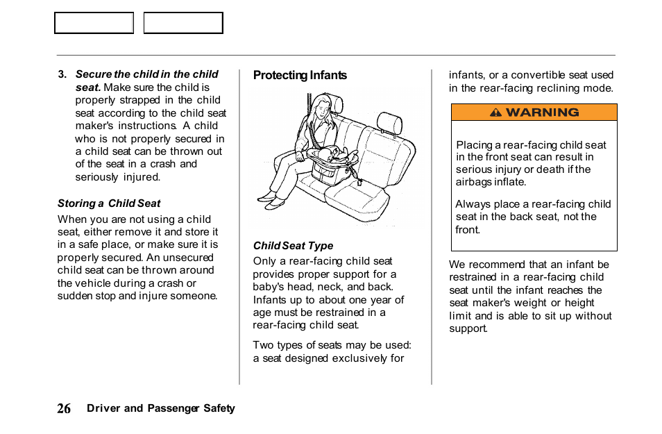 HONDA 2001 Passport - Owner's Manual User Manual | Page 30 / 317