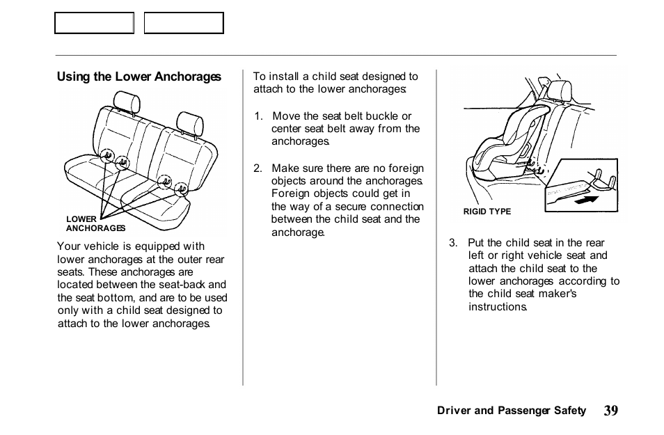 HONDA 2001 Passport - Owner's Manual User Manual | Page 43 / 317