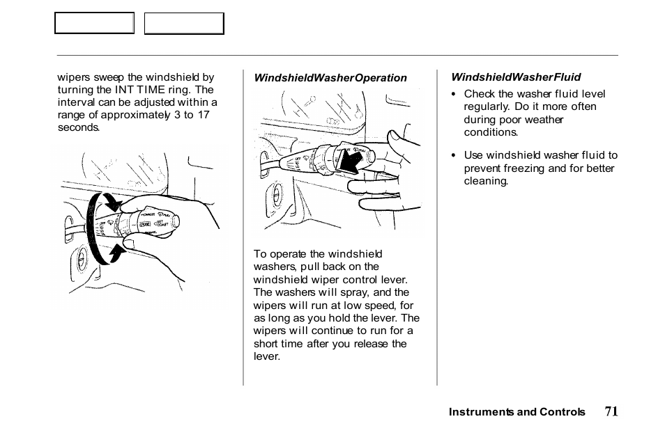 HONDA 2001 Passport - Owner's Manual User Manual | Page 75 / 317