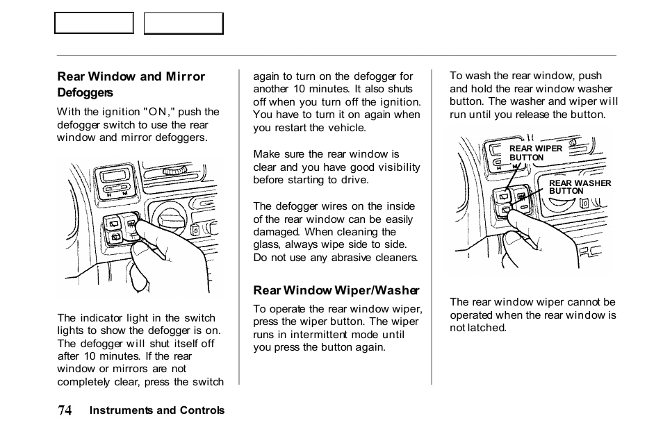 HONDA 2001 Passport - Owner's Manual User Manual | Page 78 / 317