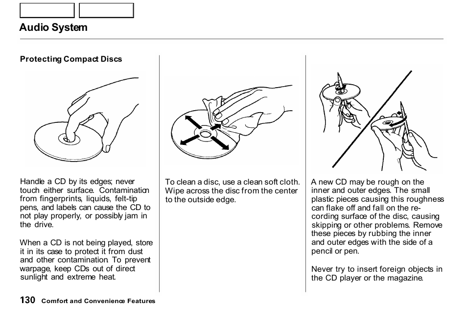 Audio system | HONDA 2001 CR-V - Owner's Manual User Manual | Page 134 / 326