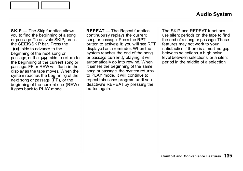 Audio system | HONDA 2001 CR-V - Owner's Manual User Manual | Page 139 / 326