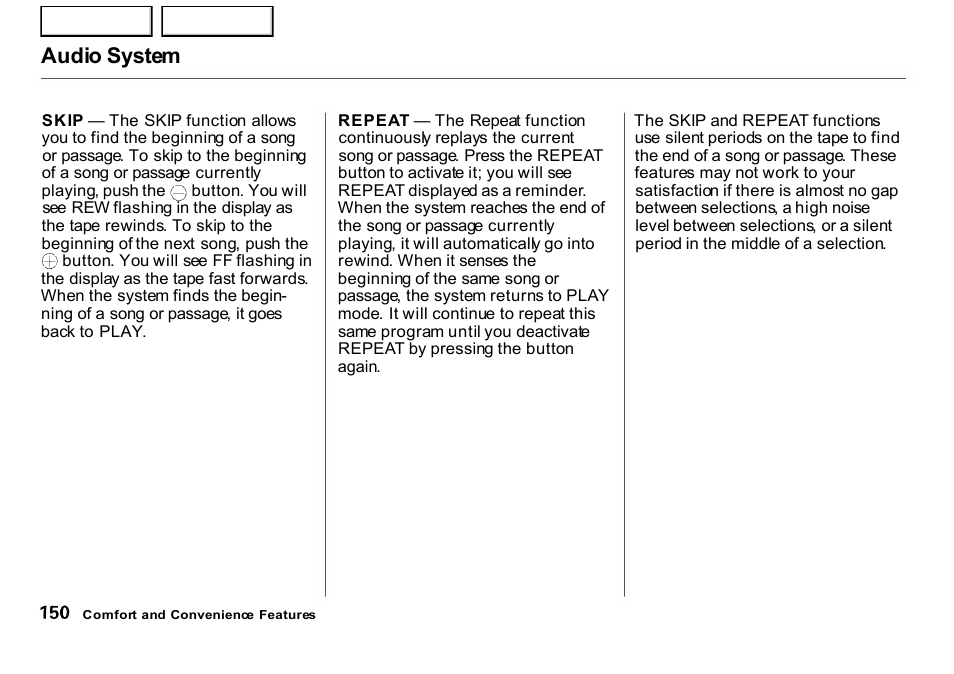 Audio system | HONDA 2001 CR-V - Owner's Manual User Manual | Page 154 / 326