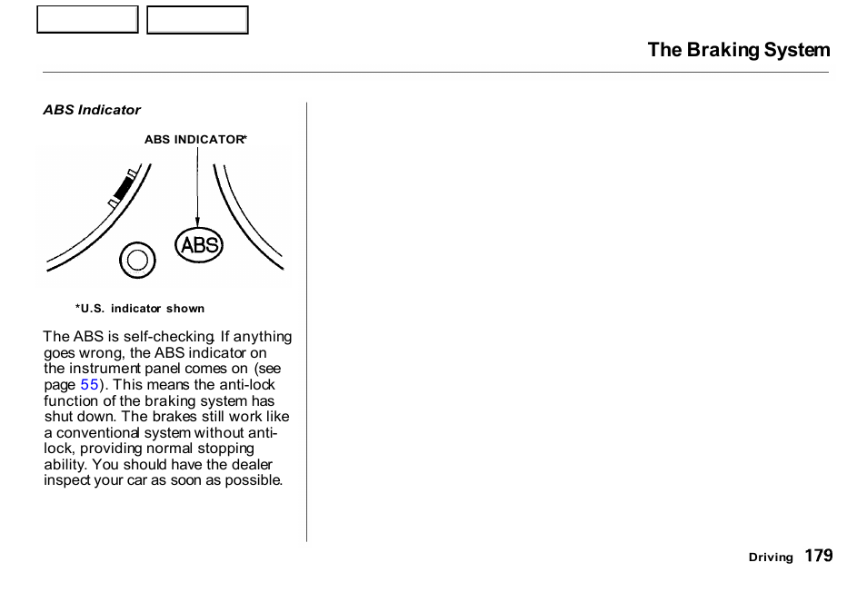 The braking system | HONDA 2001 CR-V - Owner's Manual User Manual | Page 183 / 326