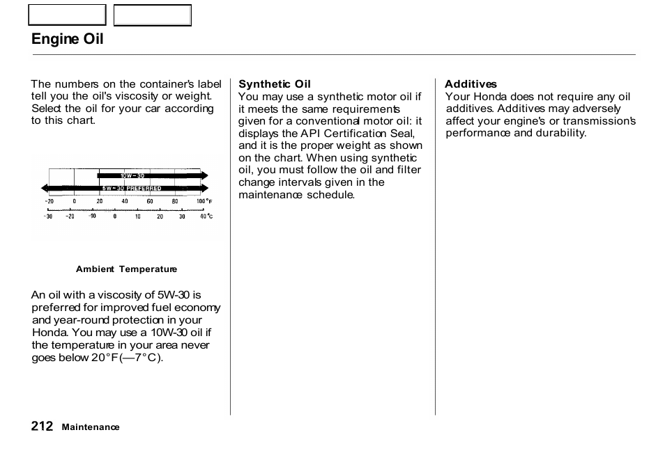 Engine oil | HONDA 2001 CR-V - Owner's Manual User Manual | Page 216 / 326