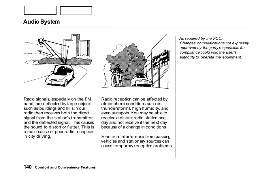 Audio system | HONDA 2000 Accord Sedan - Owner's Manual User Manual | Page 143 / 329