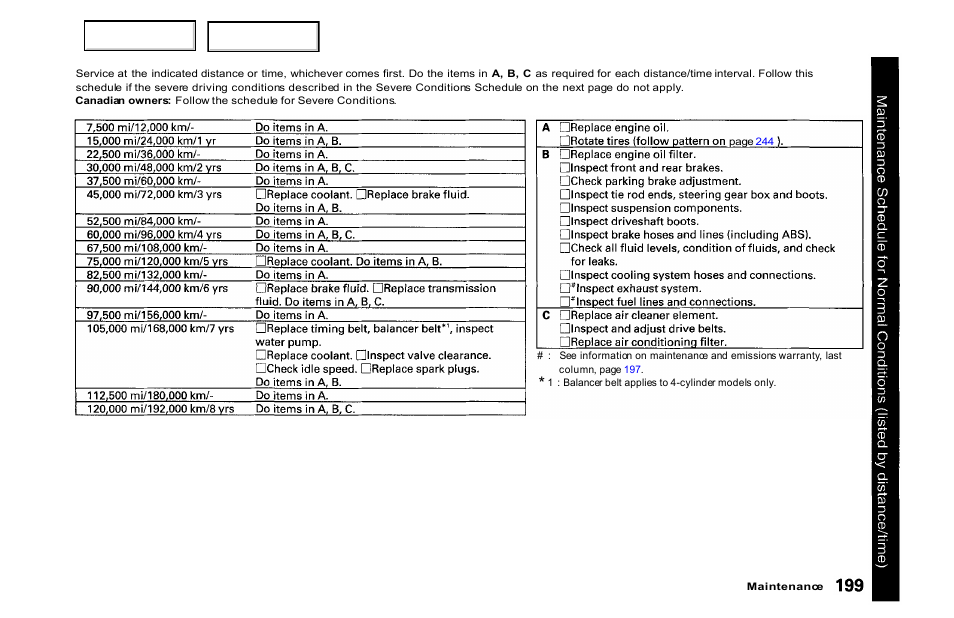 HONDA 2000 Accord Sedan - Owner's Manual User Manual | Page 202 / 329