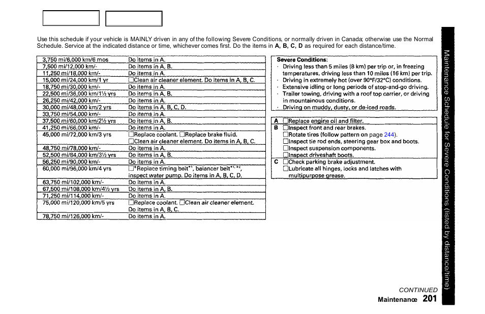 HONDA 2000 Accord Sedan - Owner's Manual User Manual | Page 204 / 329