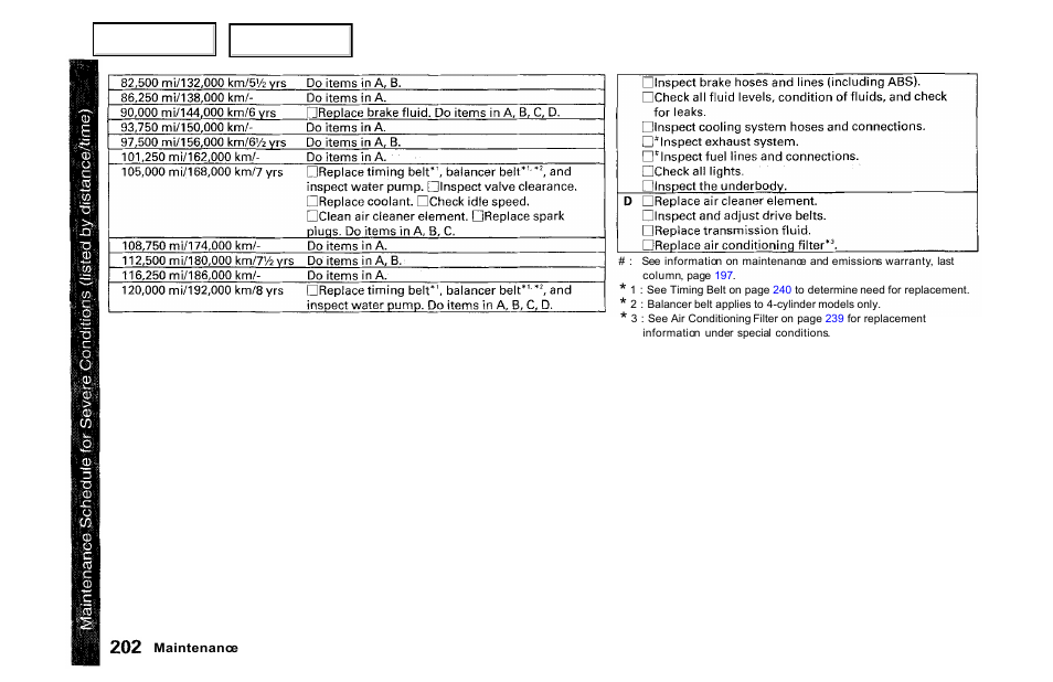 HONDA 2000 Accord Sedan - Owner's Manual User Manual | Page 205 / 329