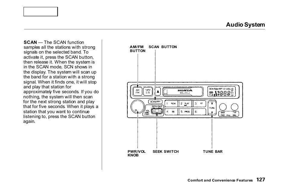 Audio system | HONDA 2000 Accord Coupe - Owner's Manual User Manual | Page 130 / 338