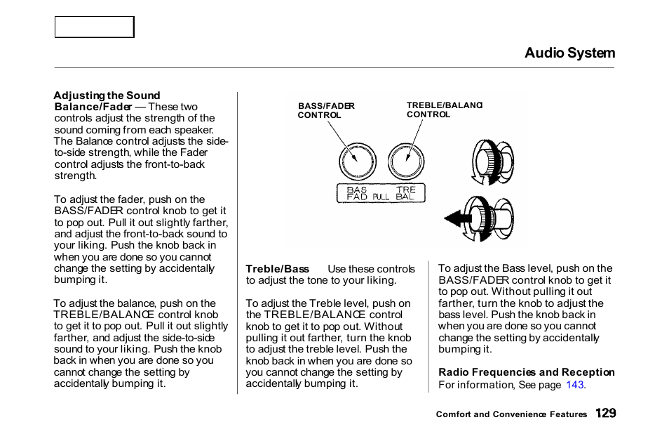 Audio system | HONDA 2000 Accord Coupe - Owner's Manual User Manual | Page 132 / 338