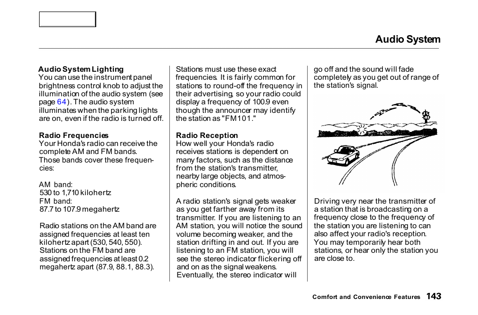 Audio system | HONDA 2000 Accord Coupe - Owner's Manual User Manual | Page 146 / 338