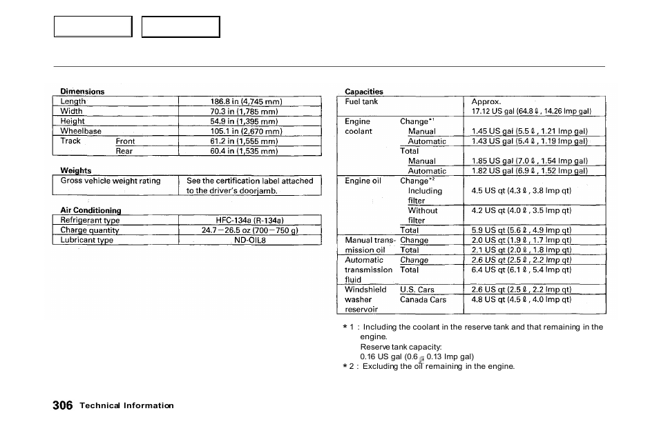 HONDA 2000 Accord Coupe - Owner's Manual User Manual | Page 309 / 338