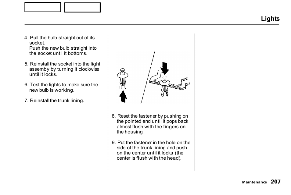 Lights | HONDA 2000 Civic Coupe - Owner's Manual User Manual | Page 210 / 277