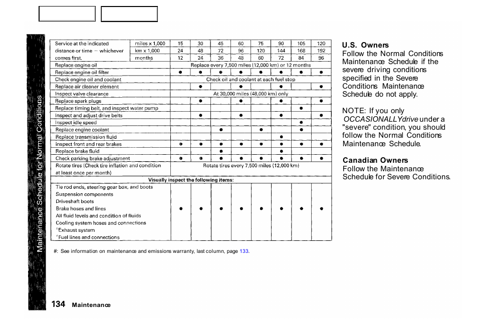 HONDA 2000 Civic Hatchback - Owner's Manual User Manual | Page 137 / 245