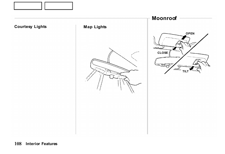 Moonroof | HONDA 2000 Passport - Owner's Manual User Manual | Page 111 / 267