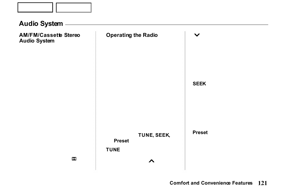 Audio system | HONDA 2000 Passport - Owner's Manual User Manual | Page 124 / 267