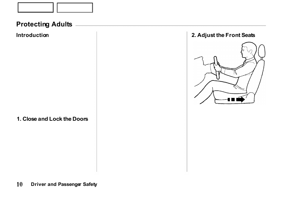 Protecting adults | HONDA 2000 Passport - Owner's Manual User Manual | Page 13 / 267