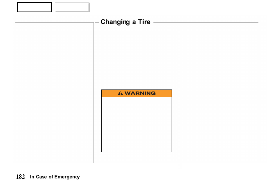 Changing a tire | HONDA 2000 Passport - Owner's Manual User Manual | Page 185 / 267