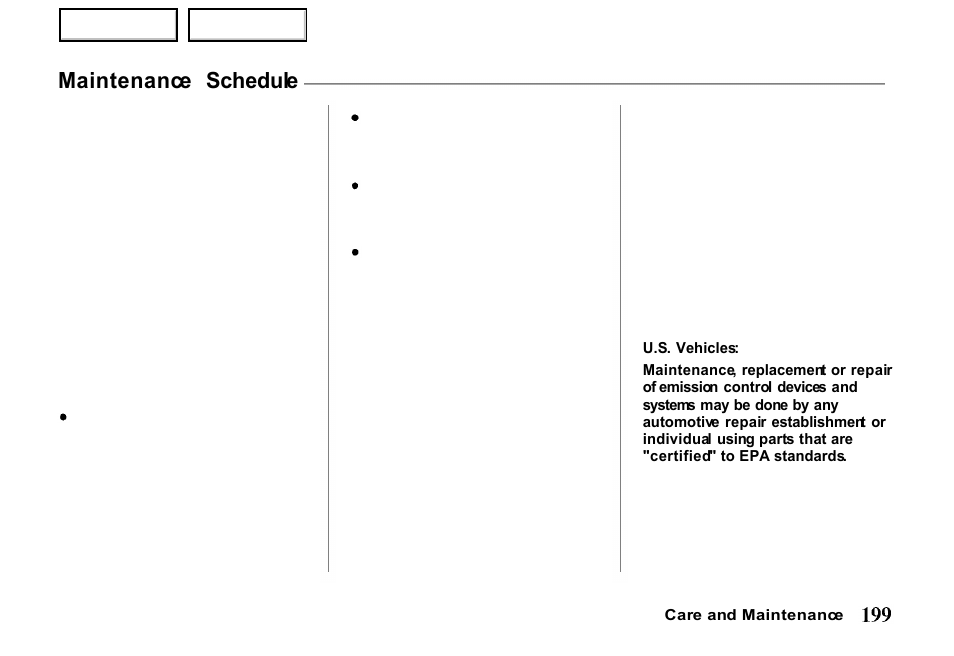 Maintenance schedule | HONDA 2000 Passport - Owner's Manual User Manual | Page 202 / 267