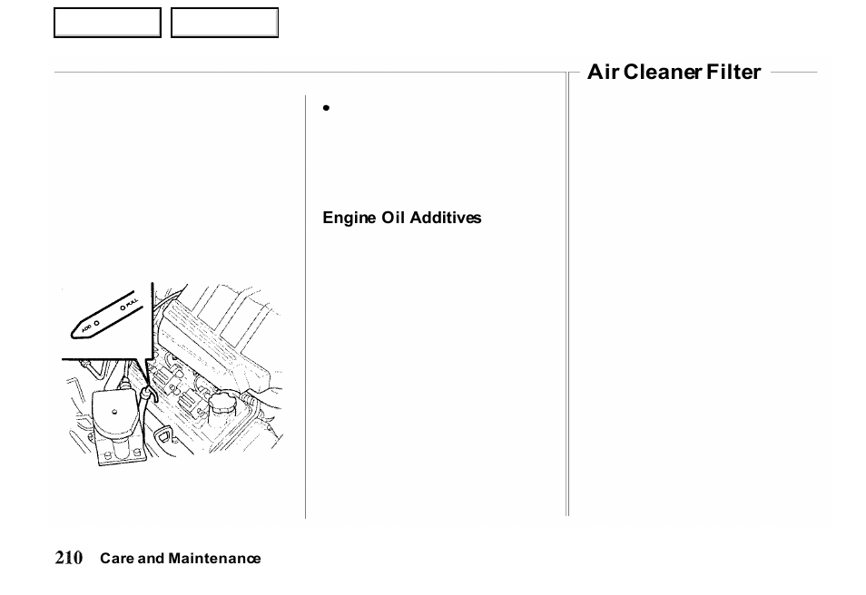 Air cleaner filter | HONDA 2000 Passport - Owner's Manual User Manual | Page 213 / 267
