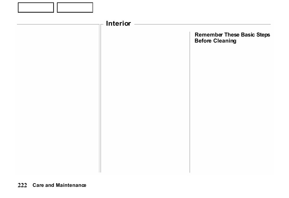 Interior | HONDA 2000 Passport - Owner's Manual User Manual | Page 225 / 267