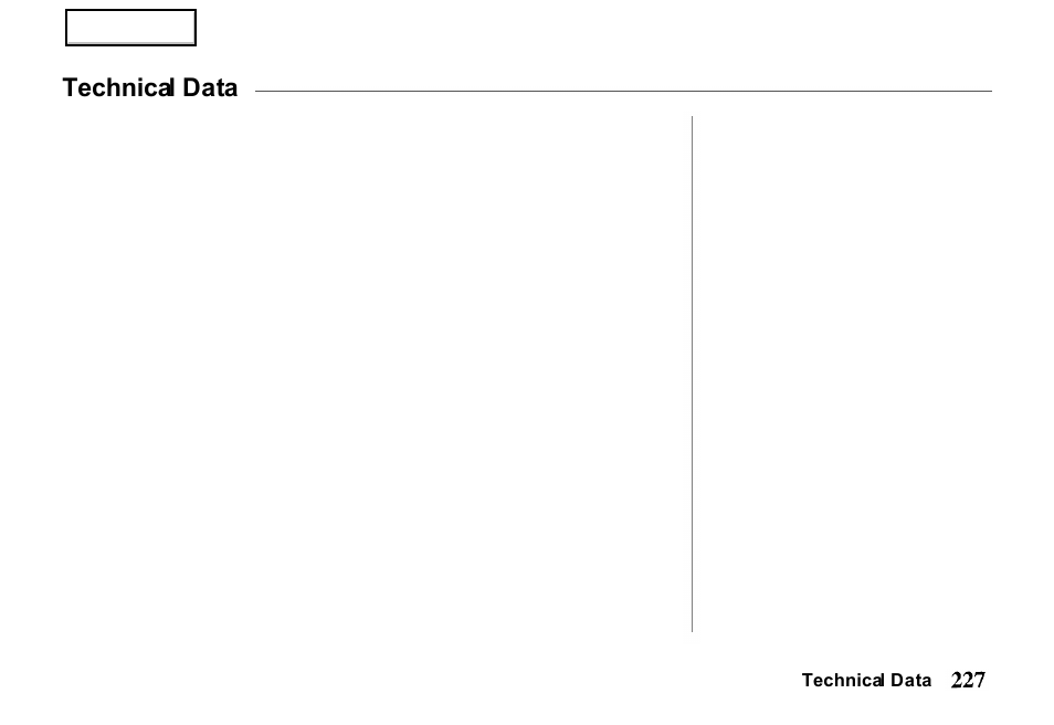 Technical data | HONDA 2000 Passport - Owner's Manual User Manual | Page 230 / 267