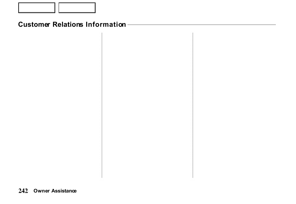 Customer relations information | HONDA 2000 Passport - Owner's Manual User Manual | Page 245 / 267