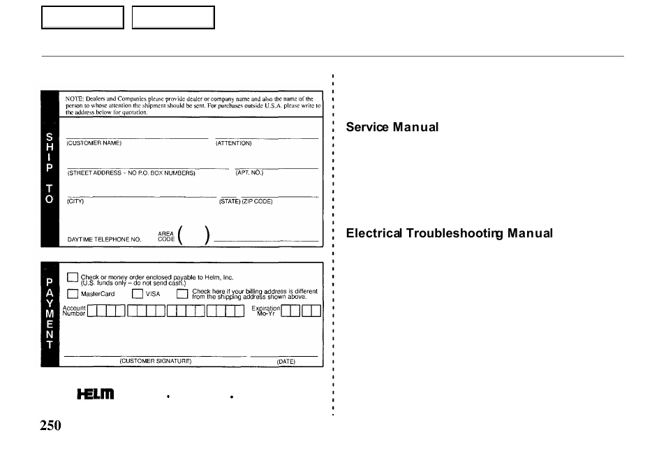 Service manual, Electrical troubleshooting manual | HONDA 2000 Passport - Owner's Manual User Manual | Page 253 / 267