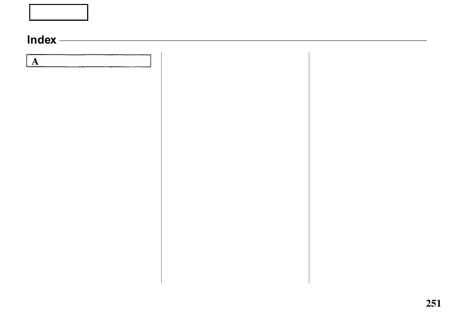 Index | HONDA 2000 Passport - Owner's Manual User Manual | Page 254 / 267