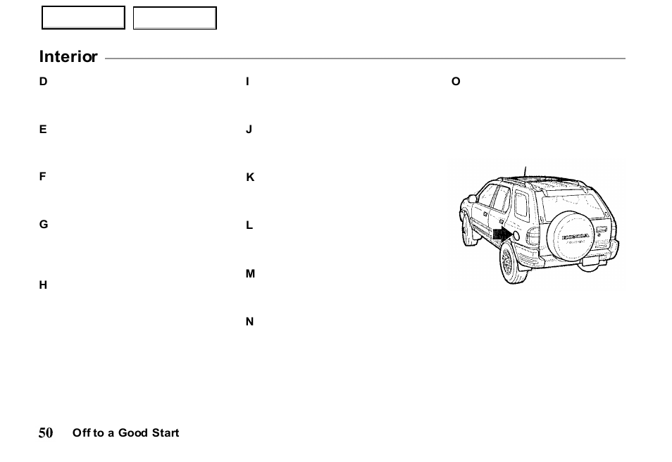 Interior | HONDA 2000 Passport - Owner's Manual User Manual | Page 53 / 267