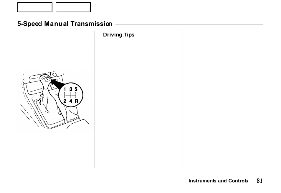 Speed manual transmission | HONDA 2000 Passport - Owner's Manual User Manual | Page 84 / 267