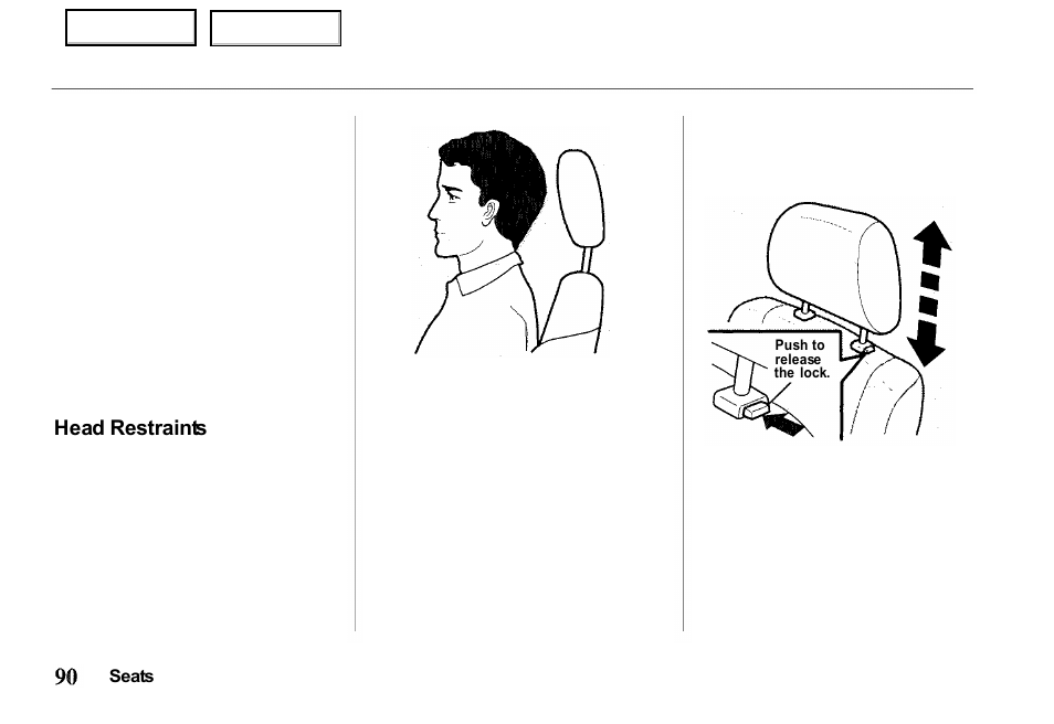 Head restraints | HONDA 2000 Passport - Owner's Manual User Manual | Page 93 / 267