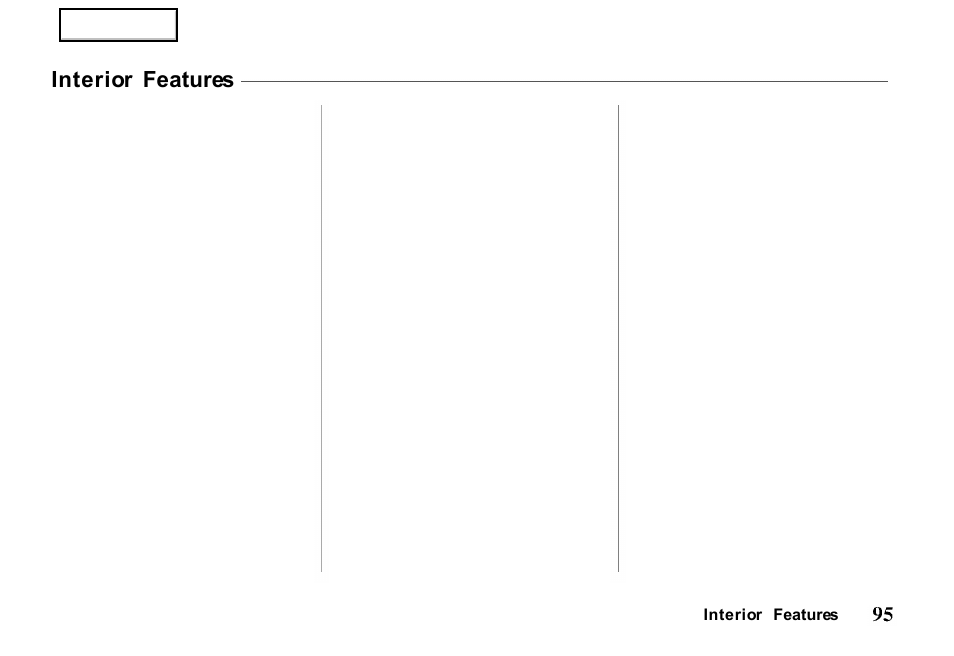 Interior features | HONDA 2000 Passport - Owner's Manual User Manual | Page 98 / 267