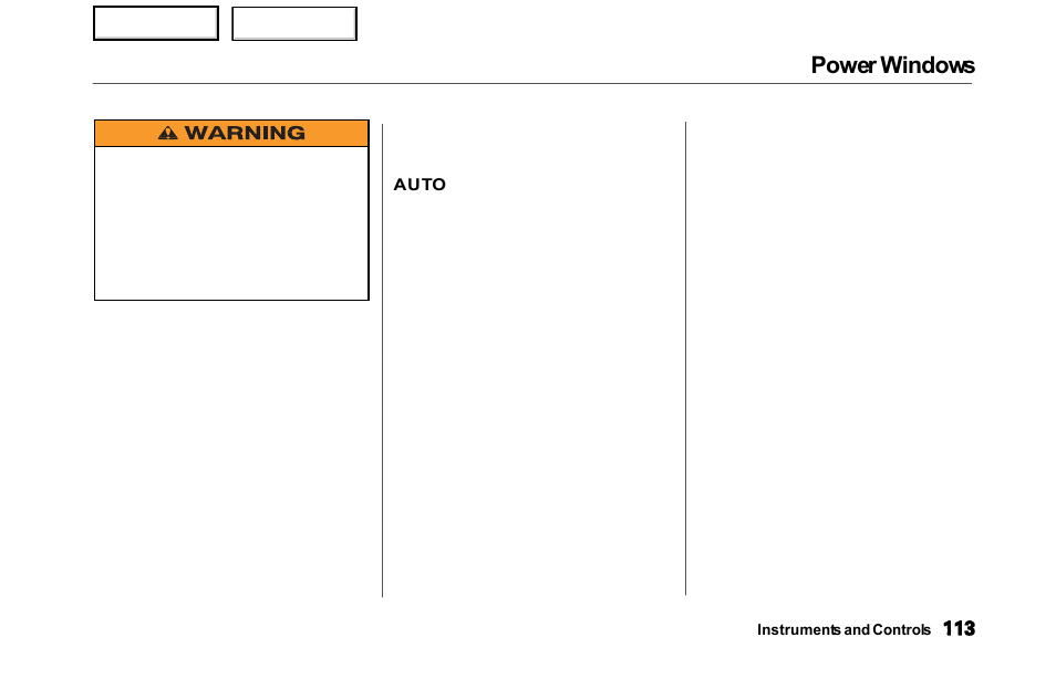 Power windows | HONDA 2000 Odyssey - Owner's Manual User Manual | Page 116 / 352