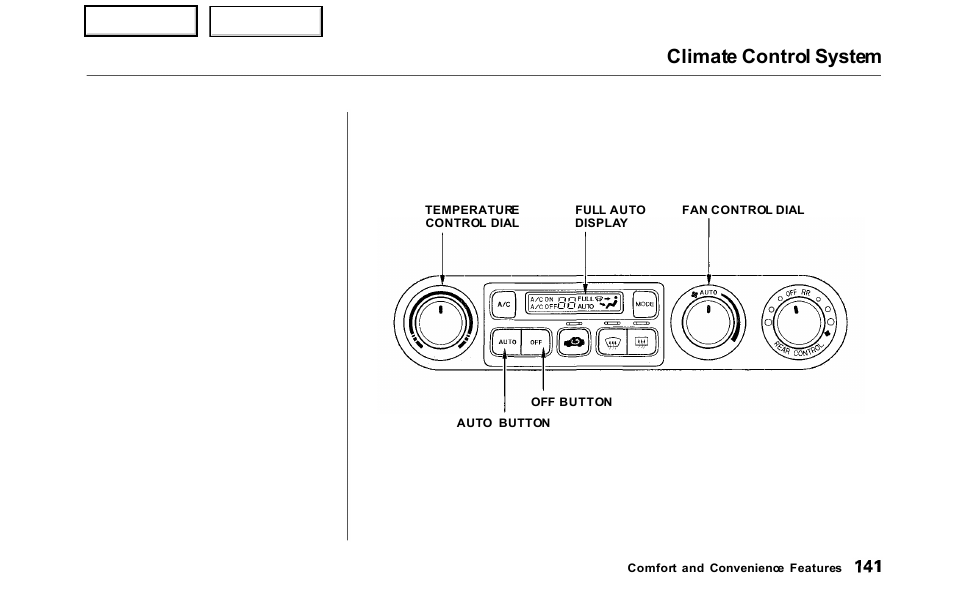 Climate control system | HONDA 2000 Odyssey - Owner's Manual User Manual | Page 144 / 352