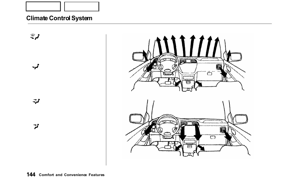 Climate control system | HONDA 2000 Odyssey - Owner's Manual User Manual | Page 147 / 352