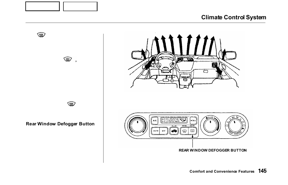 Climate control system | HONDA 2000 Odyssey - Owner's Manual User Manual | Page 148 / 352