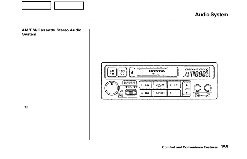 Audio system | HONDA 2000 Odyssey - Owner's Manual User Manual | Page 158 / 352