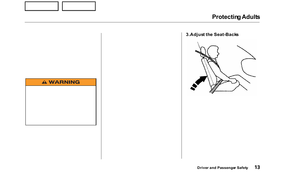 Protecting adults | HONDA 2000 Odyssey - Owner's Manual User Manual | Page 16 / 352