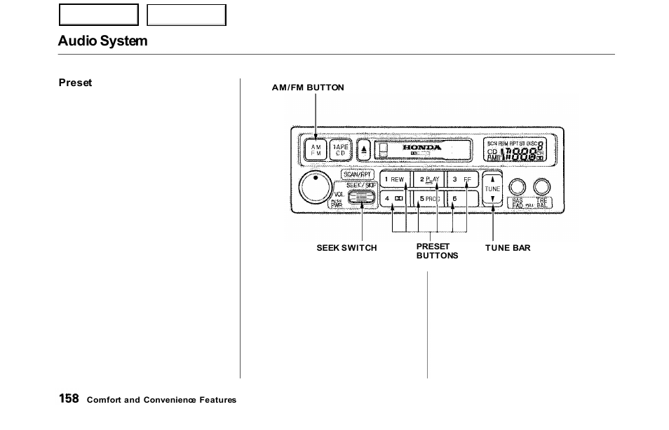 Audio system | HONDA 2000 Odyssey - Owner's Manual User Manual | Page 161 / 352