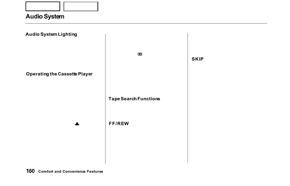 Audio system | HONDA 2000 Odyssey - Owner's Manual User Manual | Page 163 / 352