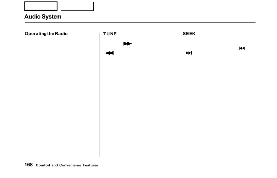 Audio system | HONDA 2000 Odyssey - Owner's Manual User Manual | Page 171 / 352