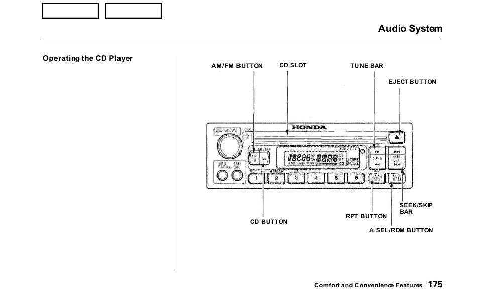 Audio system | HONDA 2000 Odyssey - Owner's Manual User Manual | Page 178 / 352