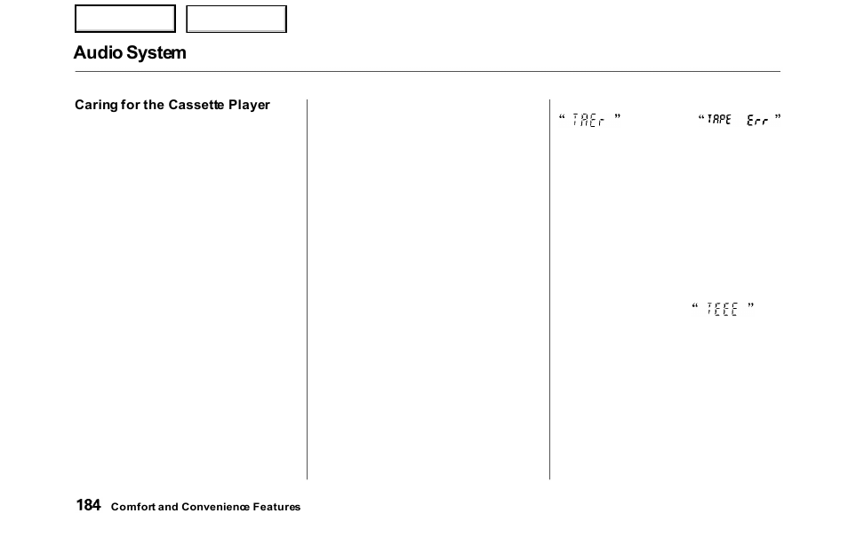 Audio system | HONDA 2000 Odyssey - Owner's Manual User Manual | Page 187 / 352