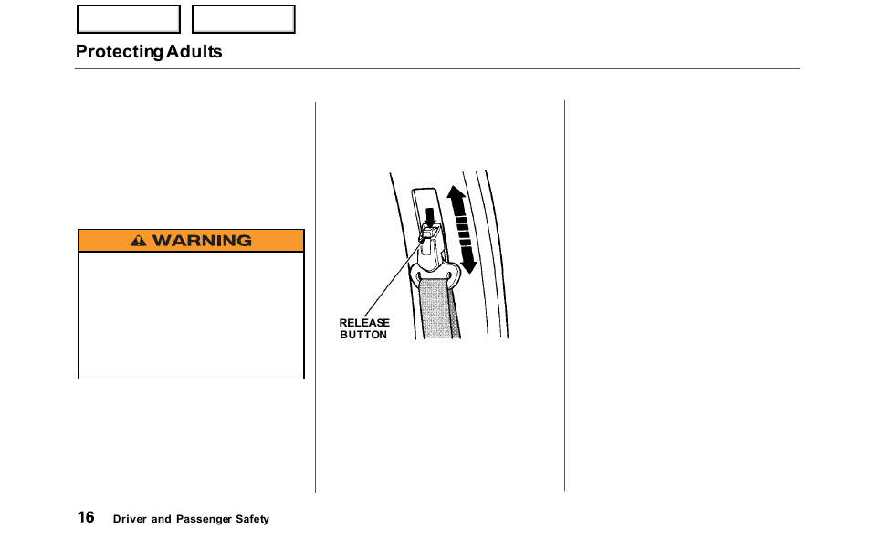 Protecting adults | HONDA 2000 Odyssey - Owner's Manual User Manual | Page 19 / 352