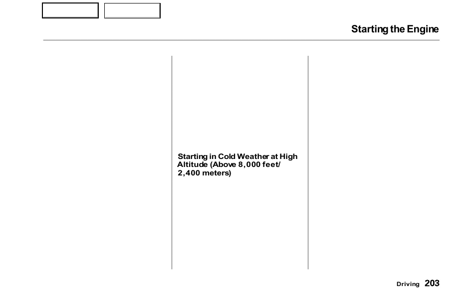 Starting the engine | HONDA 2000 Odyssey - Owner's Manual User Manual | Page 206 / 352